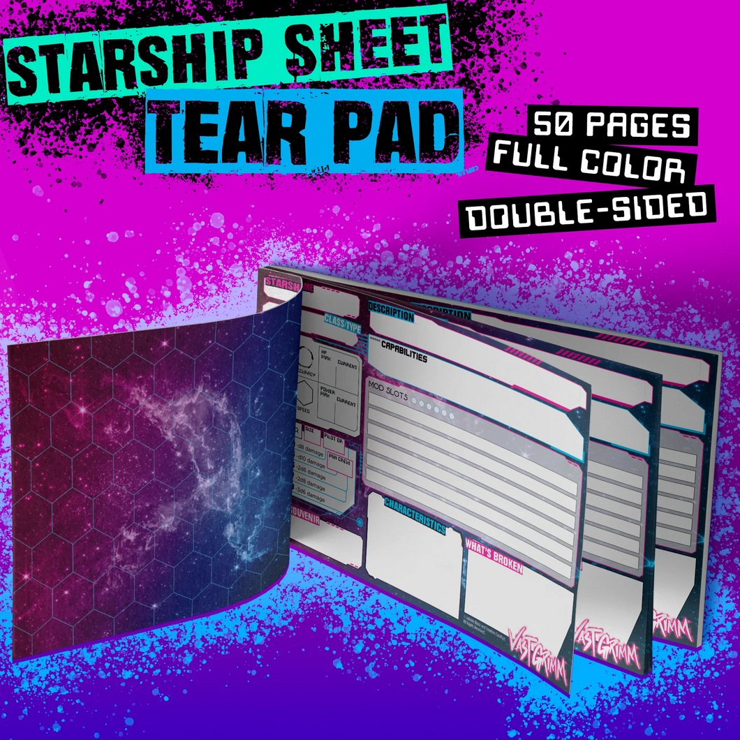 VAST GRIMM STARSHIP SHEET TEAR PAD