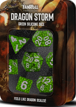 Load image into Gallery viewer, Dragon Storm - Silicone Dice Set Green or Red Scales
