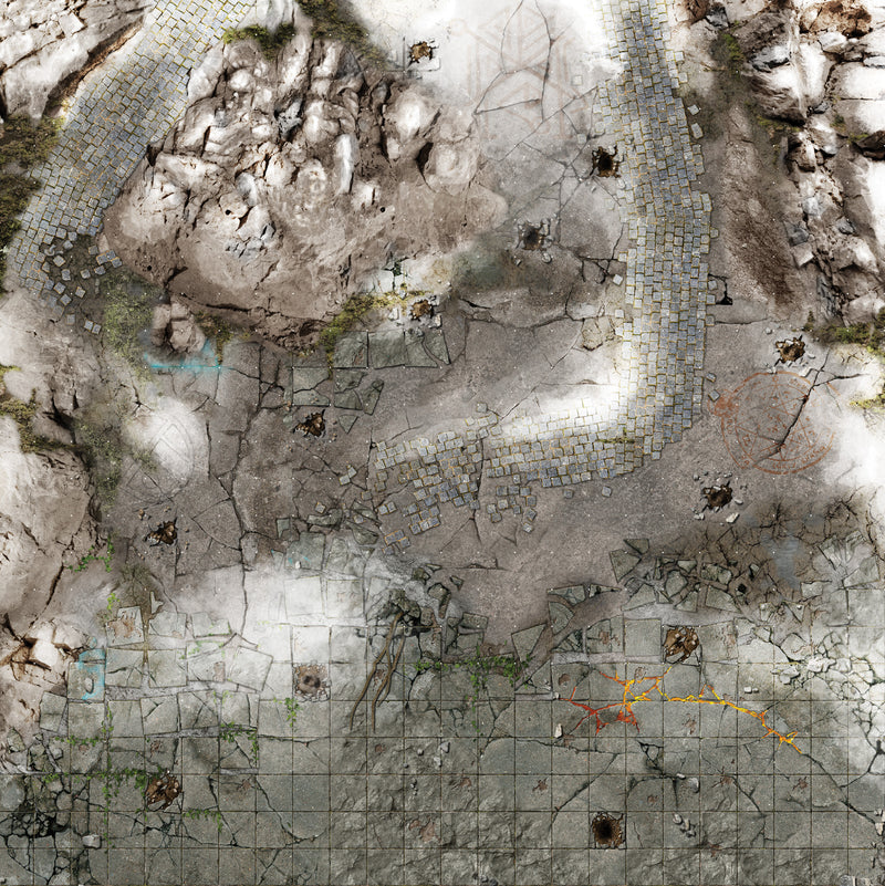 BATTLE SYSTEMS FROSTY CRAGS GAMING MAT 2X2 GRID